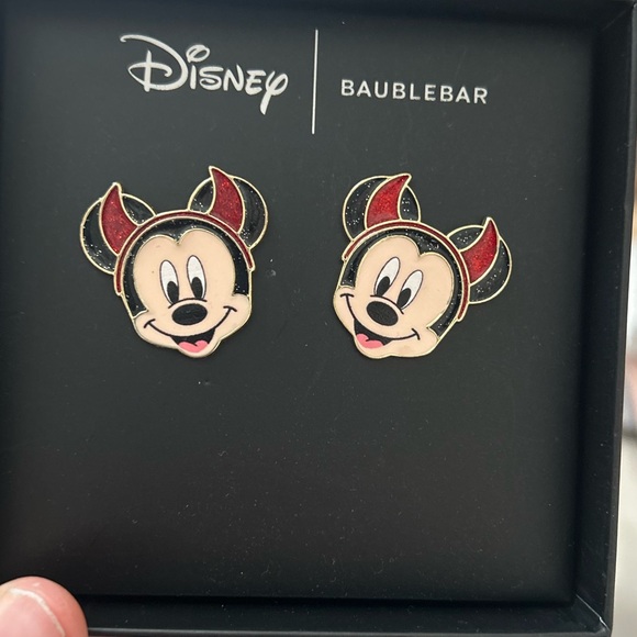 Devil cosplay Mickey Mouse earrings by Baublebar - Picture 1 of 2